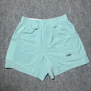 AFTCO Cargo Shorts Mens Size 32 Teal Outdoor American Fishing Tackle Co